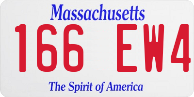 MA license plate 166EW4
