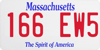 MA license plate 166EW5