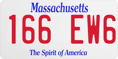 MA license plate 166EW6