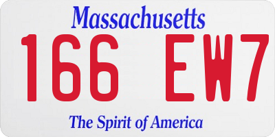 MA license plate 166EW7