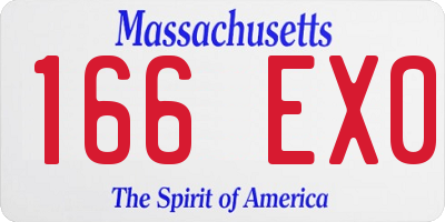MA license plate 166EX0