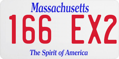MA license plate 166EX2