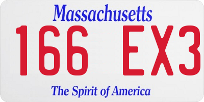 MA license plate 166EX3