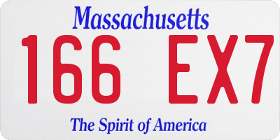 MA license plate 166EX7
