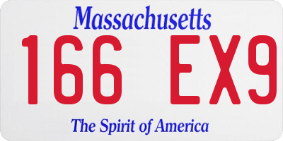MA license plate 166EX9