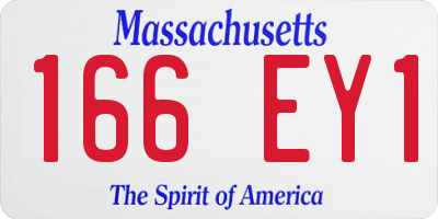 MA license plate 166EY1