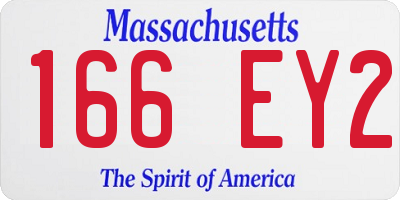 MA license plate 166EY2