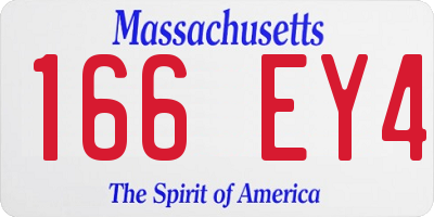 MA license plate 166EY4