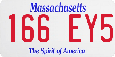 MA license plate 166EY5