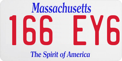 MA license plate 166EY6