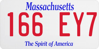 MA license plate 166EY7
