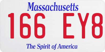 MA license plate 166EY8