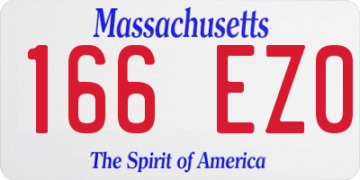 MA license plate 166EZ0