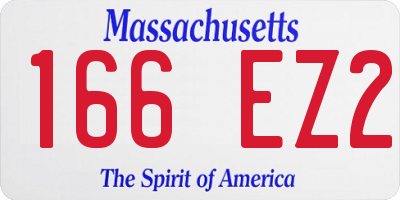 MA license plate 166EZ2