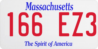 MA license plate 166EZ3