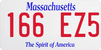 MA license plate 166EZ5