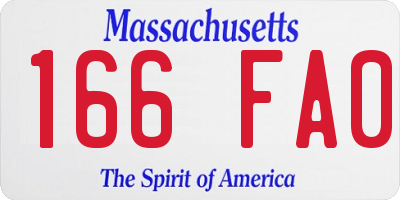 MA license plate 166FA0