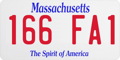 MA license plate 166FA1