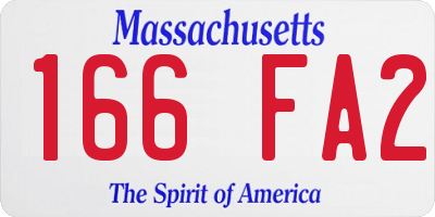 MA license plate 166FA2