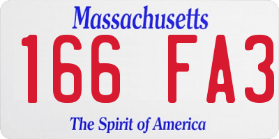 MA license plate 166FA3