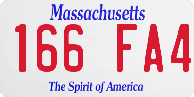 MA license plate 166FA4