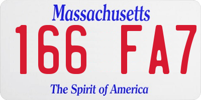 MA license plate 166FA7
