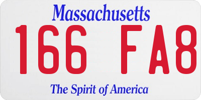 MA license plate 166FA8