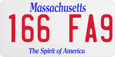 MA license plate 166FA9