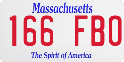 MA license plate 166FB0