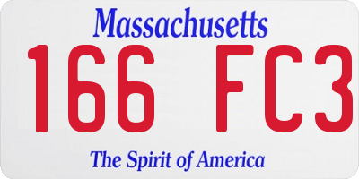 MA license plate 166FC3