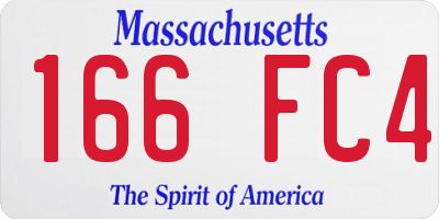 MA license plate 166FC4