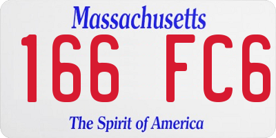 MA license plate 166FC6