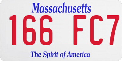 MA license plate 166FC7