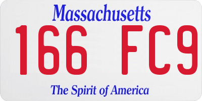 MA license plate 166FC9