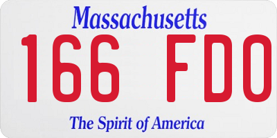 MA license plate 166FD0
