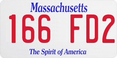 MA license plate 166FD2