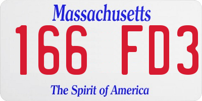 MA license plate 166FD3