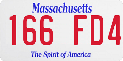 MA license plate 166FD4