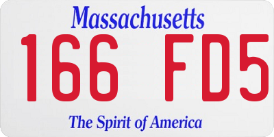 MA license plate 166FD5