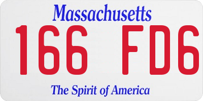 MA license plate 166FD6