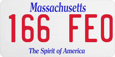 MA license plate 166FE0
