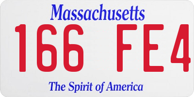 MA license plate 166FE4