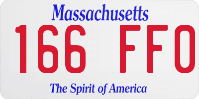MA license plate 166FF0