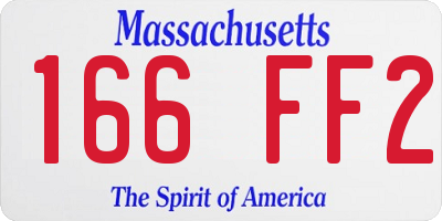 MA license plate 166FF2