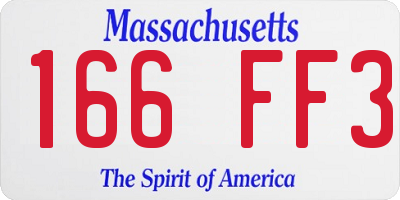 MA license plate 166FF3