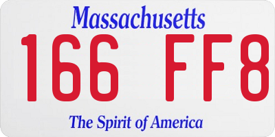 MA license plate 166FF8