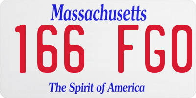 MA license plate 166FG0