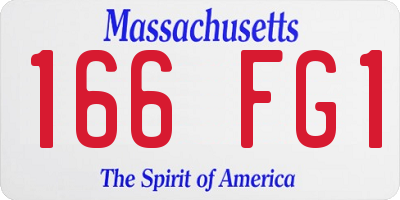 MA license plate 166FG1