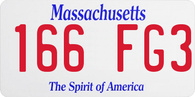 MA license plate 166FG3