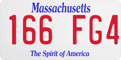 MA license plate 166FG4